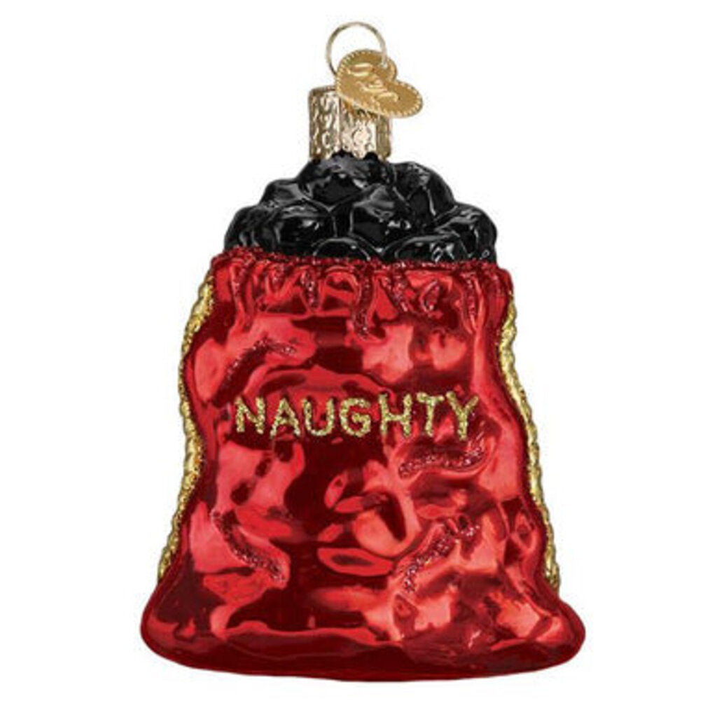 Old World of Christmas - Bag of Coal Blown Glass Ornament