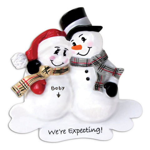 Personalized Ornament - Snowman Couple We're Expecting