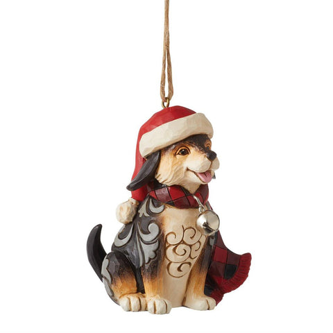 Jim Shore Heartwood Creek Hanging Ornament Highland Glen Dog Wearing Plaid Scarf 6012875