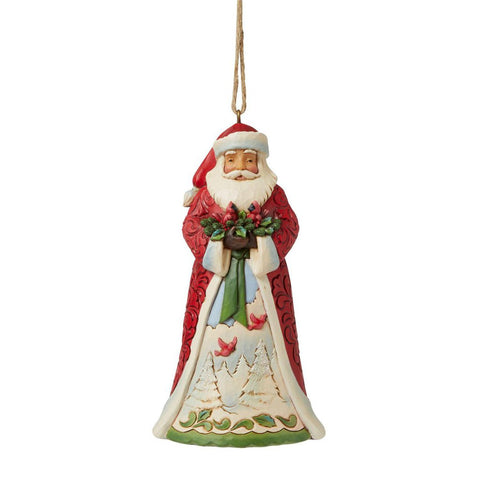 Jim Shore - Santa Holding Cardinals Ornament 6009693