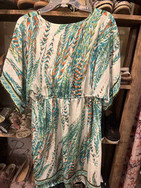 Feather indian print Dress