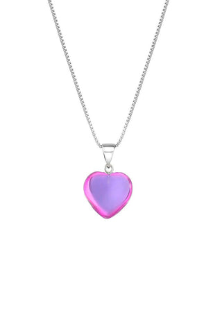 Heart Frosted Glass Pendant Necklace