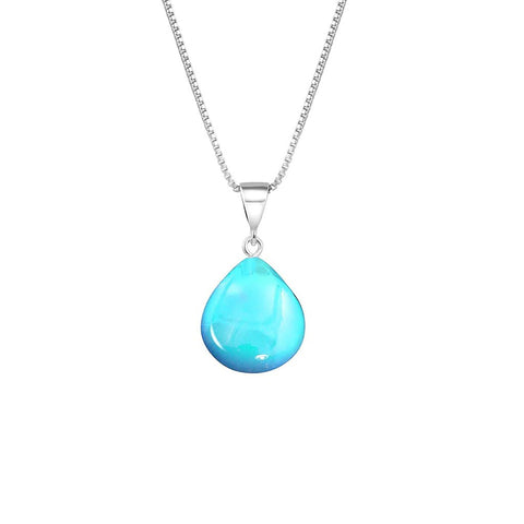X-Small Drop Polished Glass Pendant Necklace