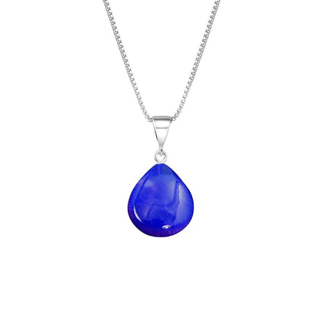 X-Small Polished Glass Drop Pendant Necklace