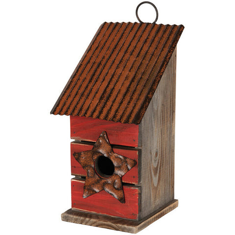 Carson Home Accents - Red Star Rustic Birdhouse