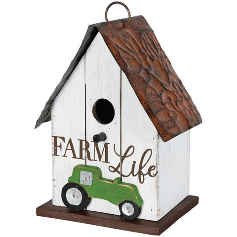 Carson Home Accents - Farm Life Green Tractor Birdhouse