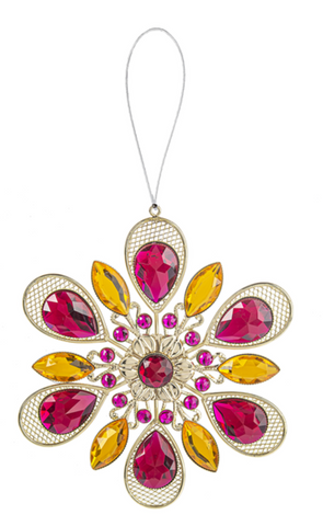 Crystal Expressions - 5" Golden Flower Ornament
