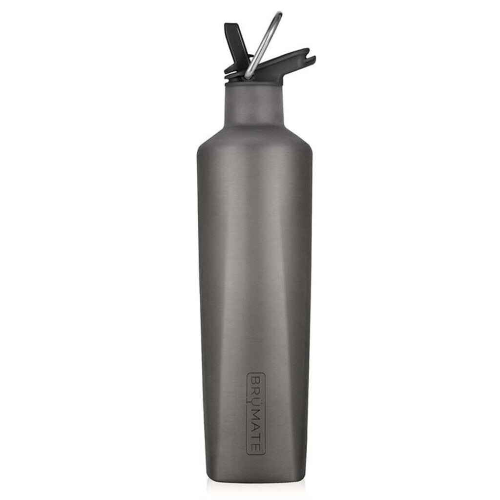 BruMate Rehydration Water Bottle - Black Stainless