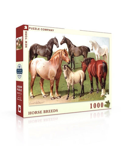 New York Puzzle Company - Horse Breeds 1000 Piece Jigsaw Puzzle