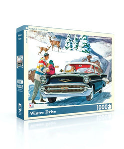 New York Puzzle Company - Winter Drive 1000pc Jigsaw Puzzle