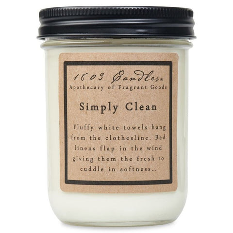 1803 Candles - Simply Clean Original 14oz Jar Candle