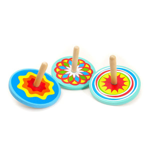 House of Marbles Colourful Vintage Wooden Spinning Top