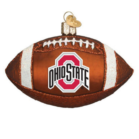 Old World Christmas - Ohio State University Blown Glass Football Ornament