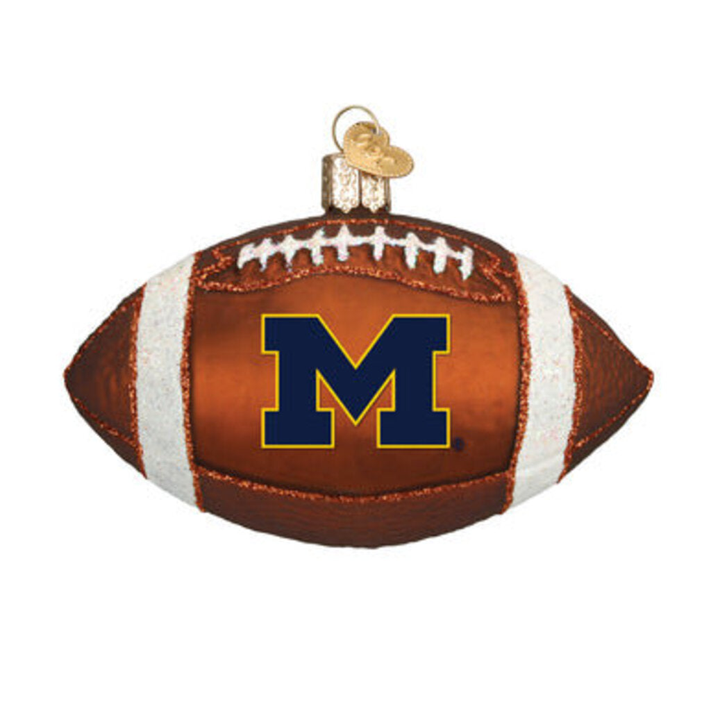 Old World Christmas - University of Michigan Football Blown Glass Ornament