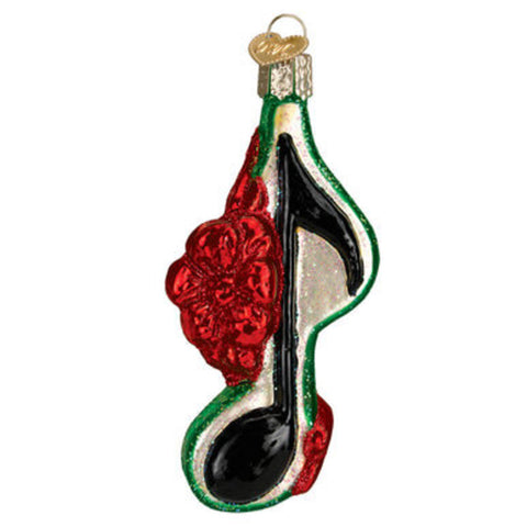 Old World Christmas - Music Note with Bow Blown Glass Ornament