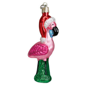 Old World Christmas - Yard Flamingo Blown Glass Ornament