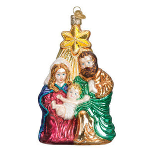 Old World Christmas - Holy Family w/star Blown Glass Ornament