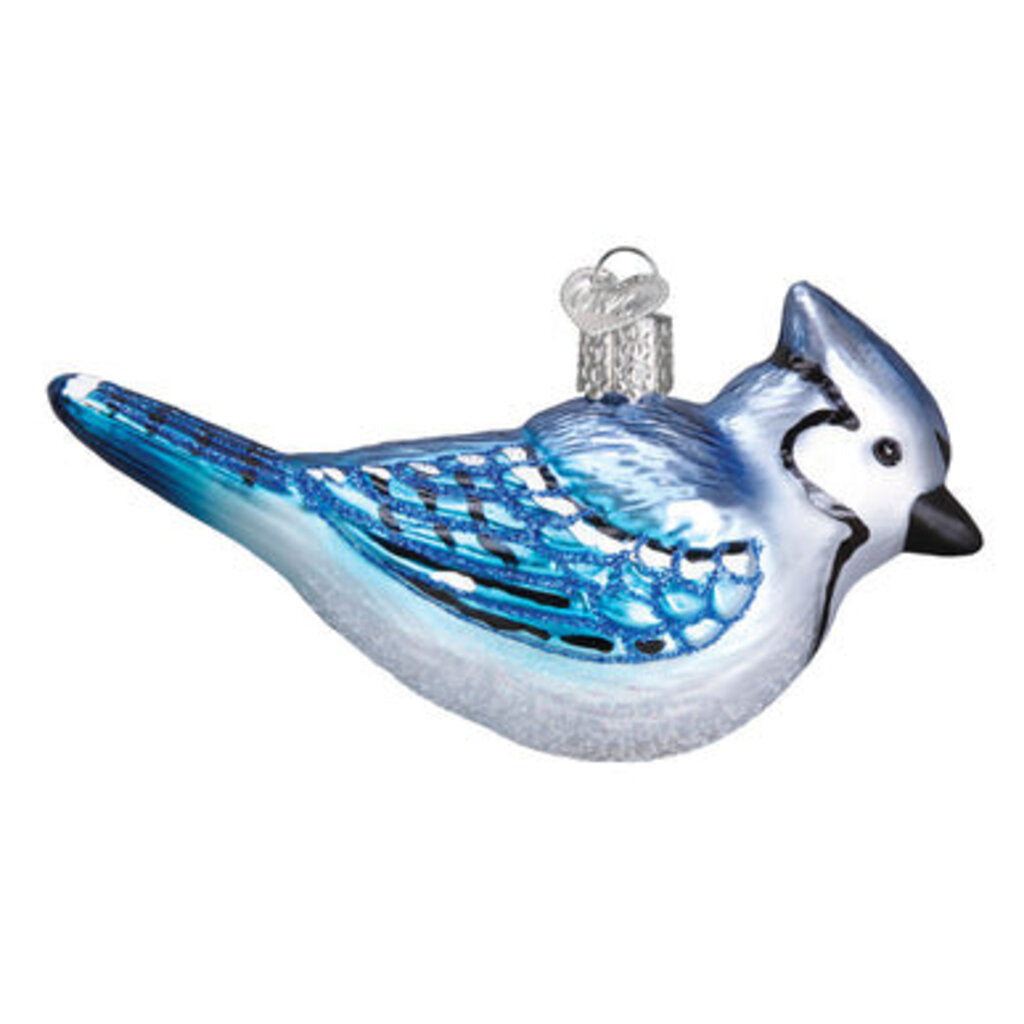 Old World Christmas - Bright Blue Jay Blown Glass Ornament