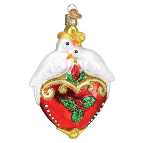 Old World Christmas - Two Turtle Doves Blown Glass Ornament