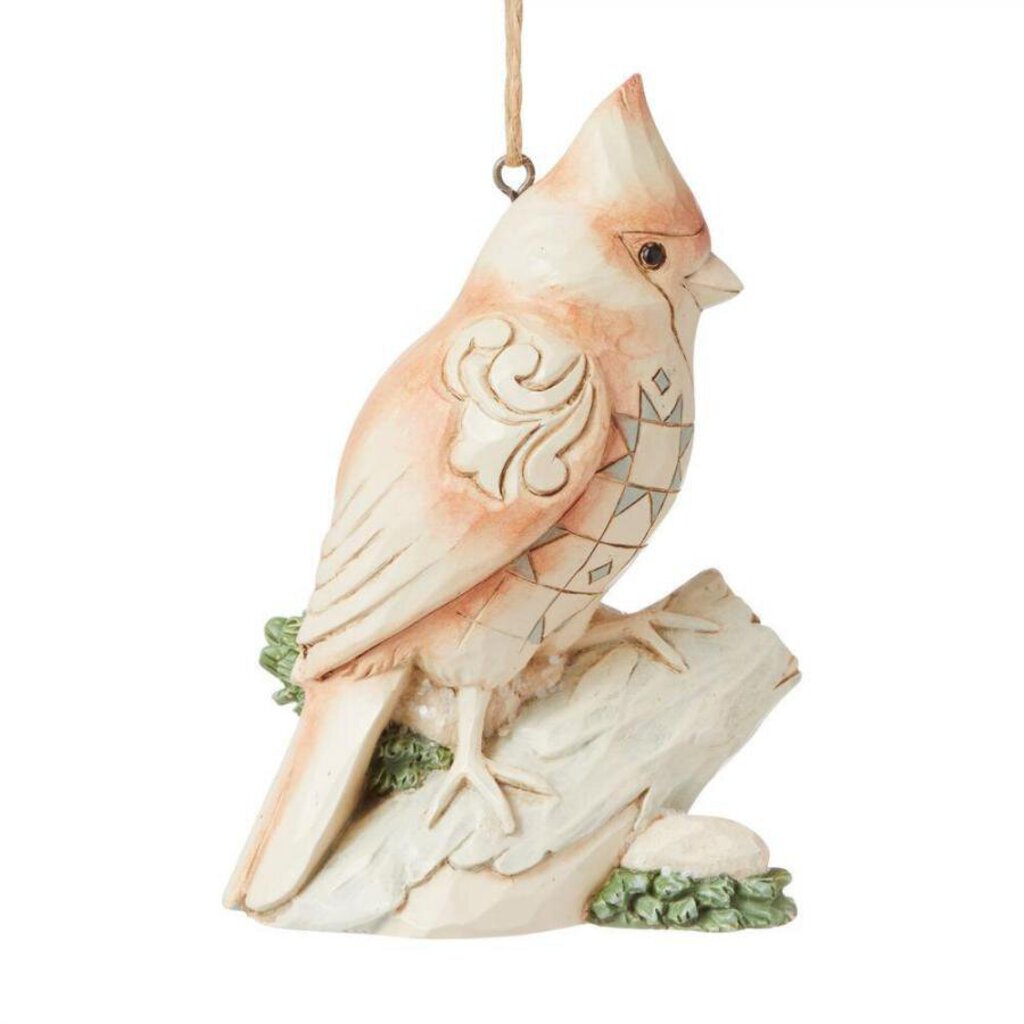 Jim Shore Ornament - White Woodland Cardinal 6008867