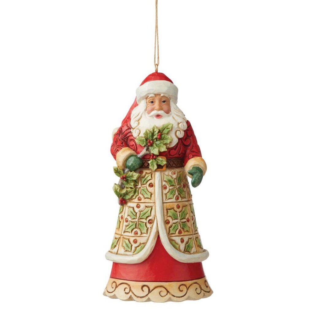 Jim Shore Ornament - Santa with Holly 6009462
