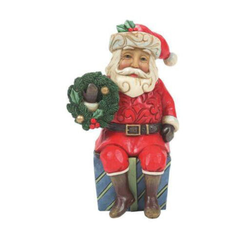 Jim Shore Santa Sitting on Gifts Mini Figurine 6011487