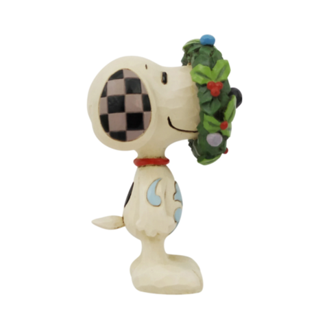 Jim Shore Snoopy in Wreath Pint Sized Figurine 6006941