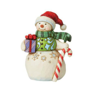 Jim Shore Mini Snowman with Candy Cane & Gift 6009009