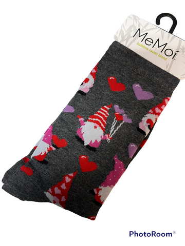 Memoi Socks - Gnomes in Love Bamboo Crew