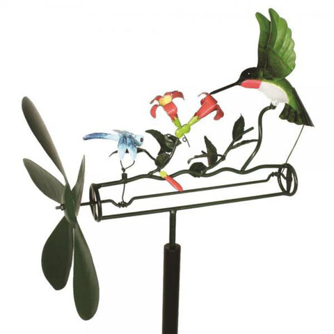Hummingbird Whirligig Garden Stake