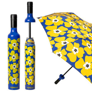 Vinrella Bottle Umbrella - Nikki on Blue