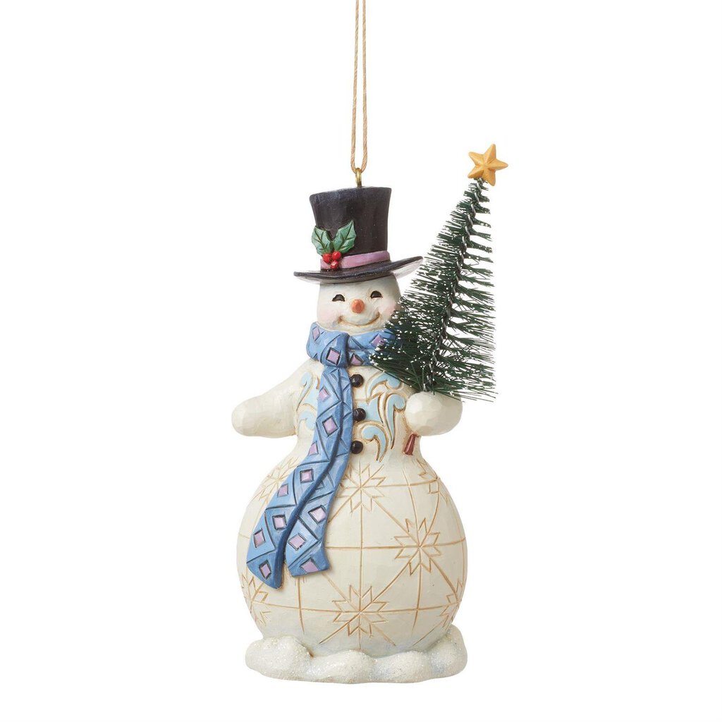 Jim Shore Ornament - Snowman w/Sisal Tree 6012974
