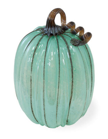 Autumn Blues Glass Pumpkin - Large