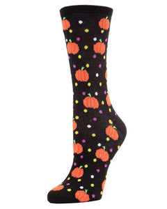 Memoi Socks - Pumpkin Polka Dots
