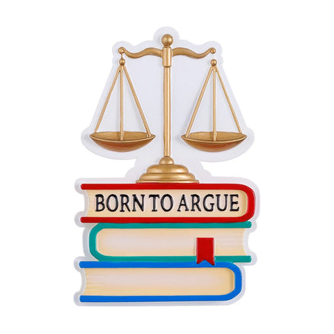 Lawyer "Born to Argue" Personalized Ornament