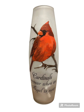 Stony Creek - Lighted "Cardinals Appear Angel" Vase
