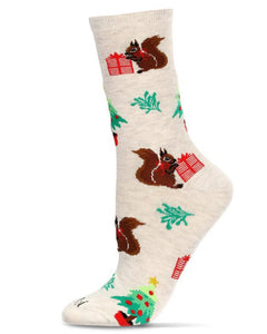 Memoi Socks - Christmas Squirrel Crew