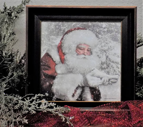 Santa's Turtle Dove 11" x 11" Framed Print
