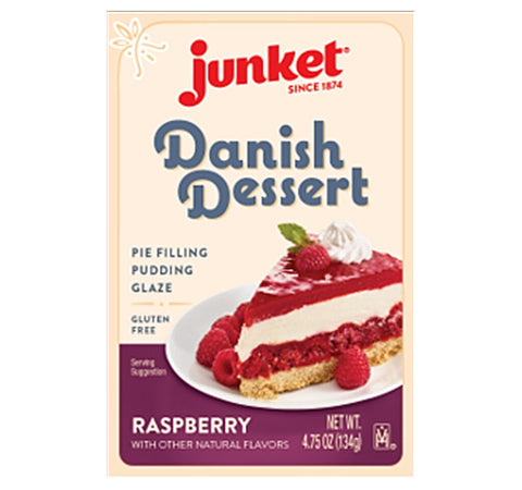 Junket Danish Dessert - Raspberry Pudding Pie Filling Glaze