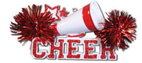 Personalized Ornament - Cheerleader (Red)