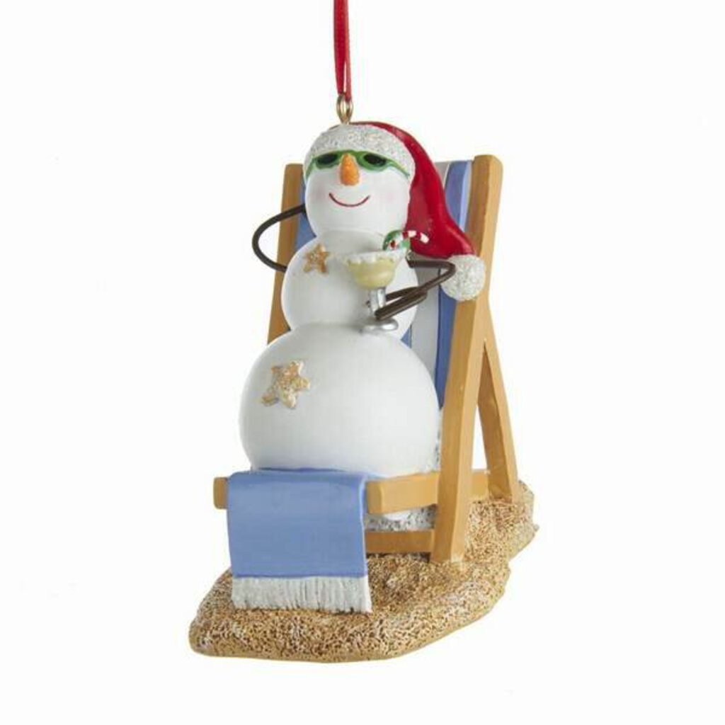 Snowman on Beach Chair