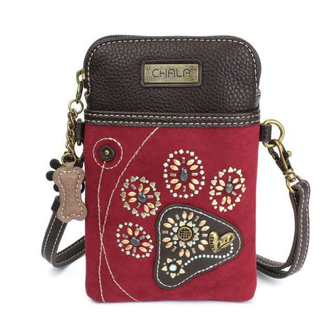 Chala Handbags Dazzled Cellphone Xbody - Pawprint