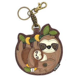 Chala Handbags Key Chain Coin Purse - Sloth Family