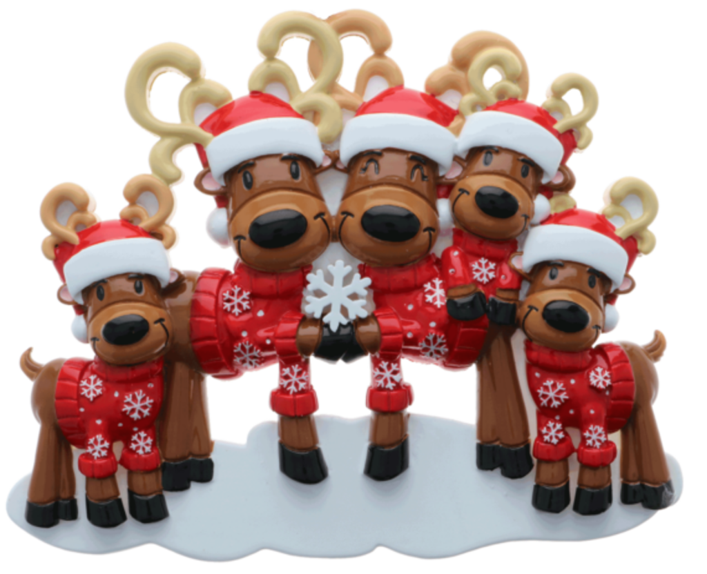 PolarX Reindeer Ornament - Family of 5