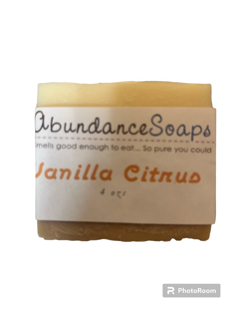 Abundance Soaps - Vanilla Citrus 4oz Handcrafted Soap Bar