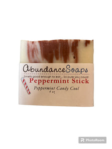 Abundance Soap - Peppermint Stick 4oz Handcrafted Soap Bar