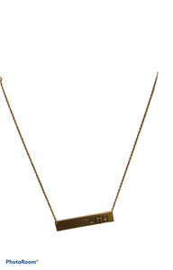 Inspirational Gold Bar Necklace - Faith